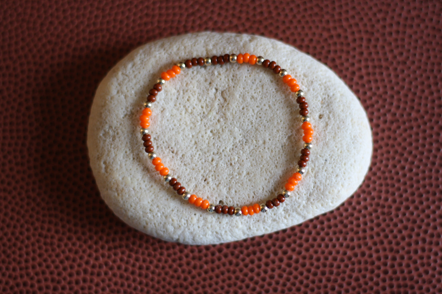 Go Sports Orange & Brown Checker Bracelet