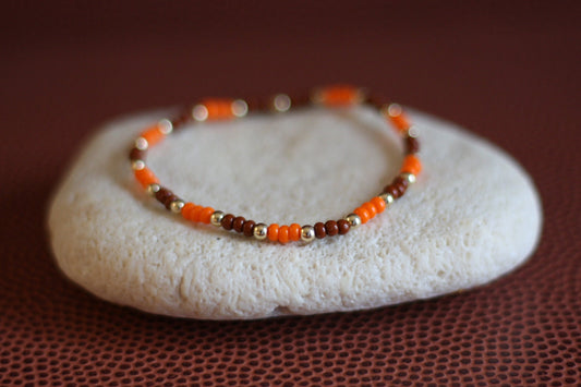 Go Sports Orange & Brown Checker Bracelet