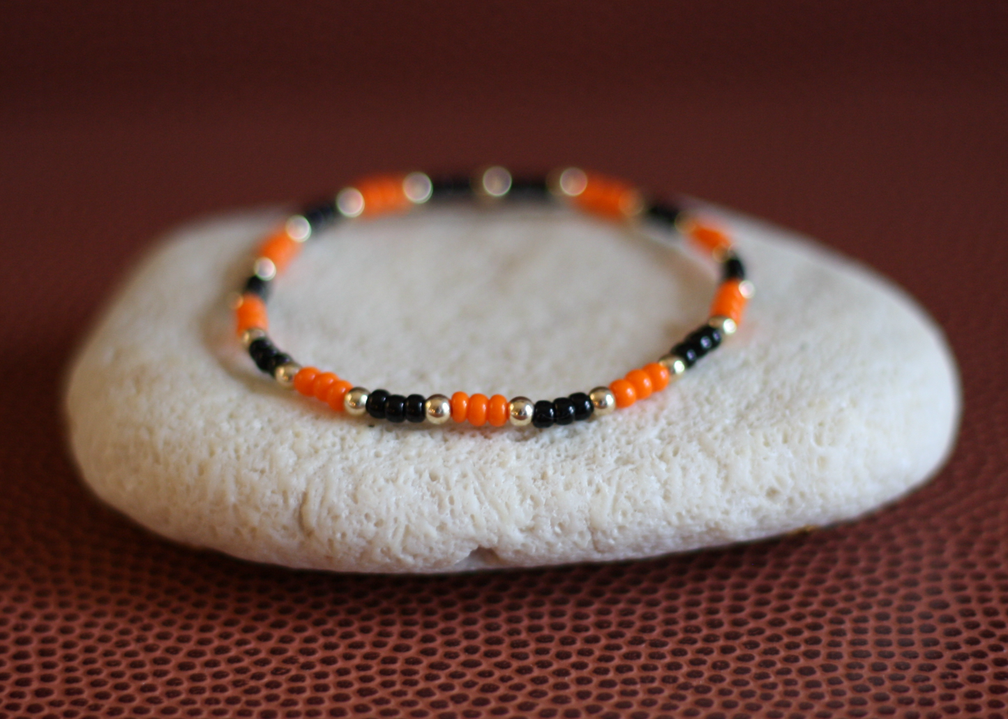 Go Sports Orange & Black Checker Bracelet