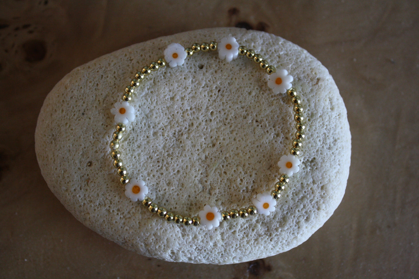 Iconic Gold-Filled Daisy Bracelet, 3mm Beads