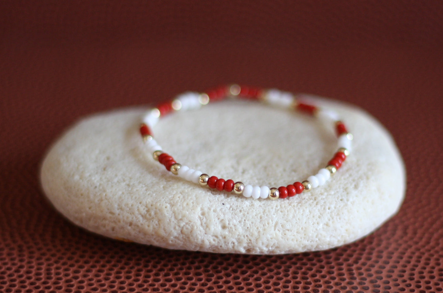 Go Sports Crimson & White Checker Bracelet