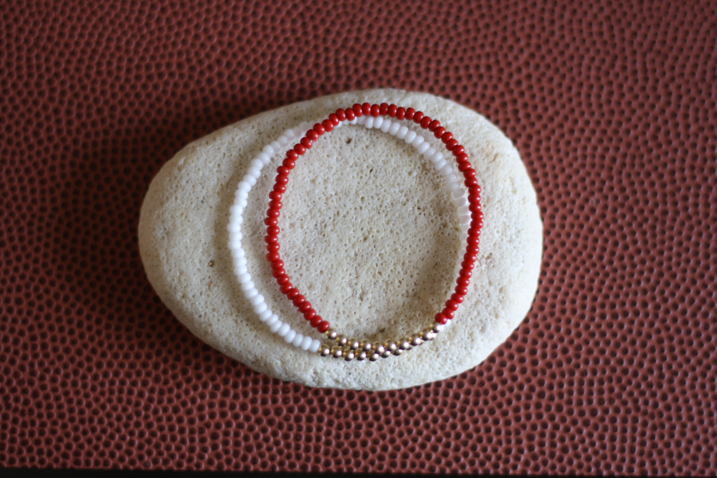 Go Sports Crimson & White Bracelet Stack (Set of 2)