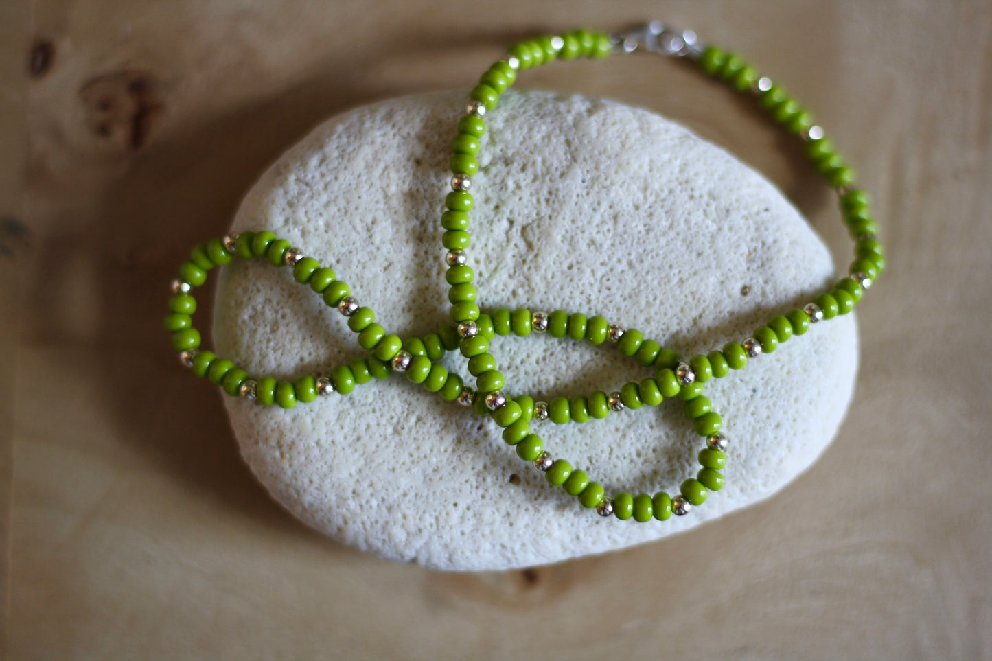 ESB (Emotional Support Beads) Green Bean 15" Necklace