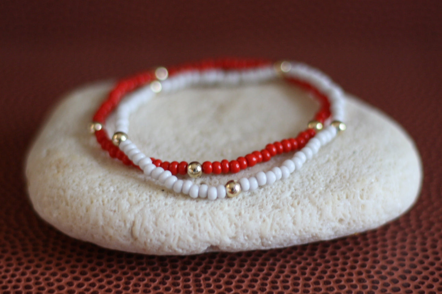 Go Sports Scarlet & Light Grey Bracelet Stack (Set of 2)