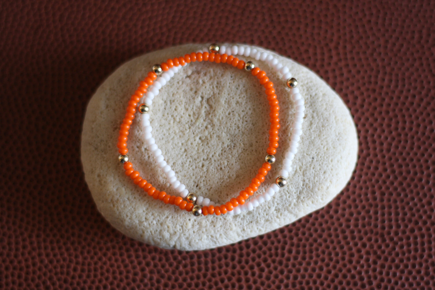 Go Sports Orange & White Bracelet Stack (Set of 2)