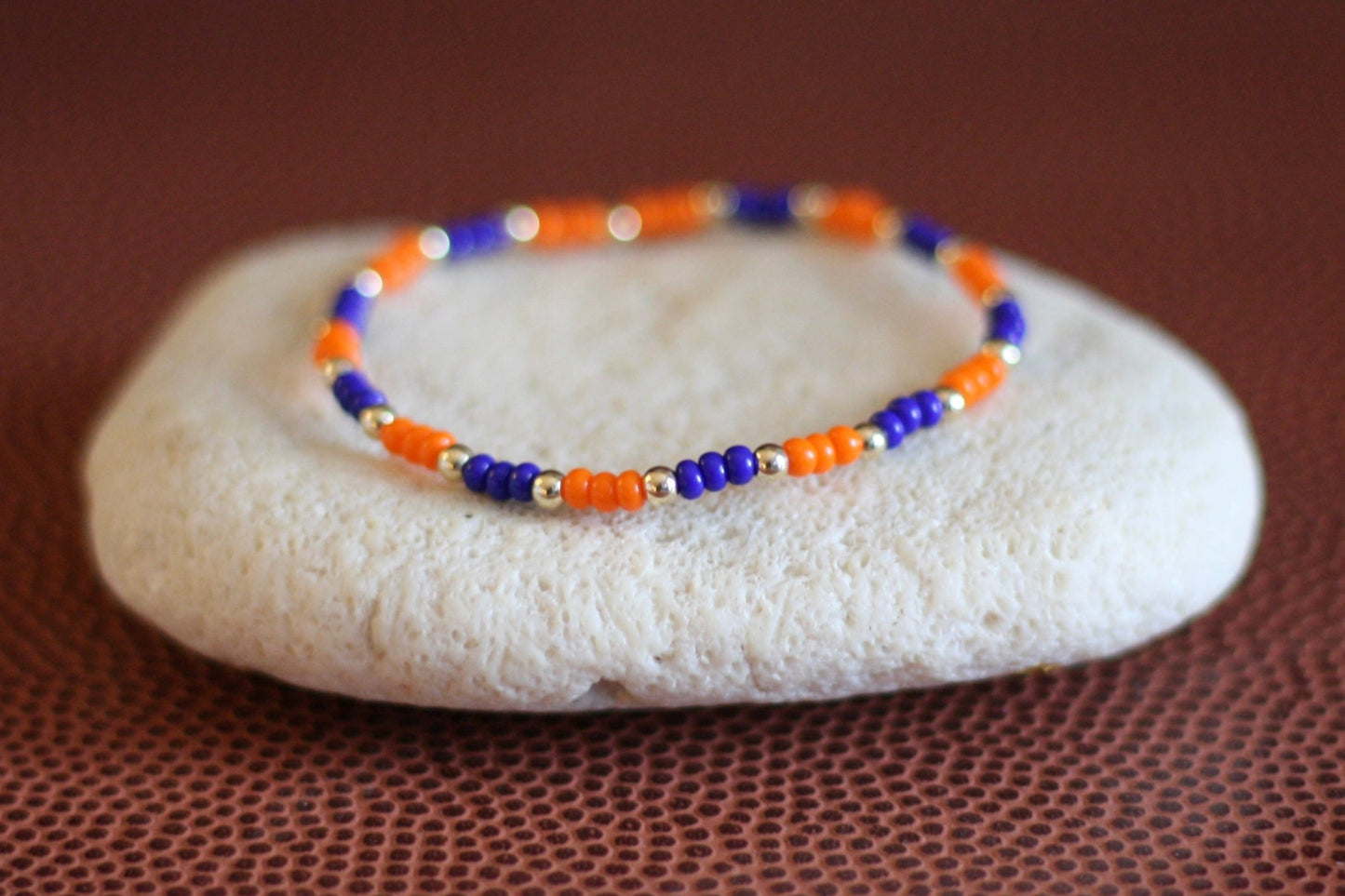 Go Sports Orange & Blue Checker Bracelet