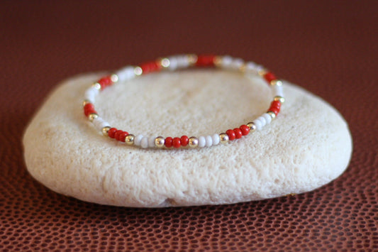 Go Sports Scarlet & Light Grey Checker Bracelet