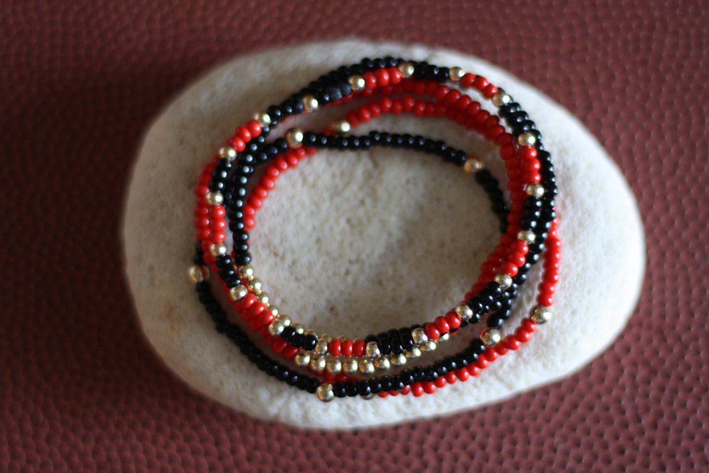 Go Sports Red & Black Bracelet Stack (Set of 5)