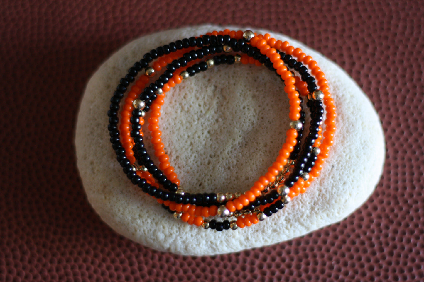 Go Sports Orange & Black Bracelet Stack (Set of 5)