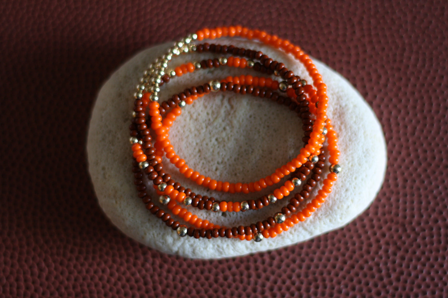 Go Sports Orange & Brown Bracelet Stack (Set of 5)