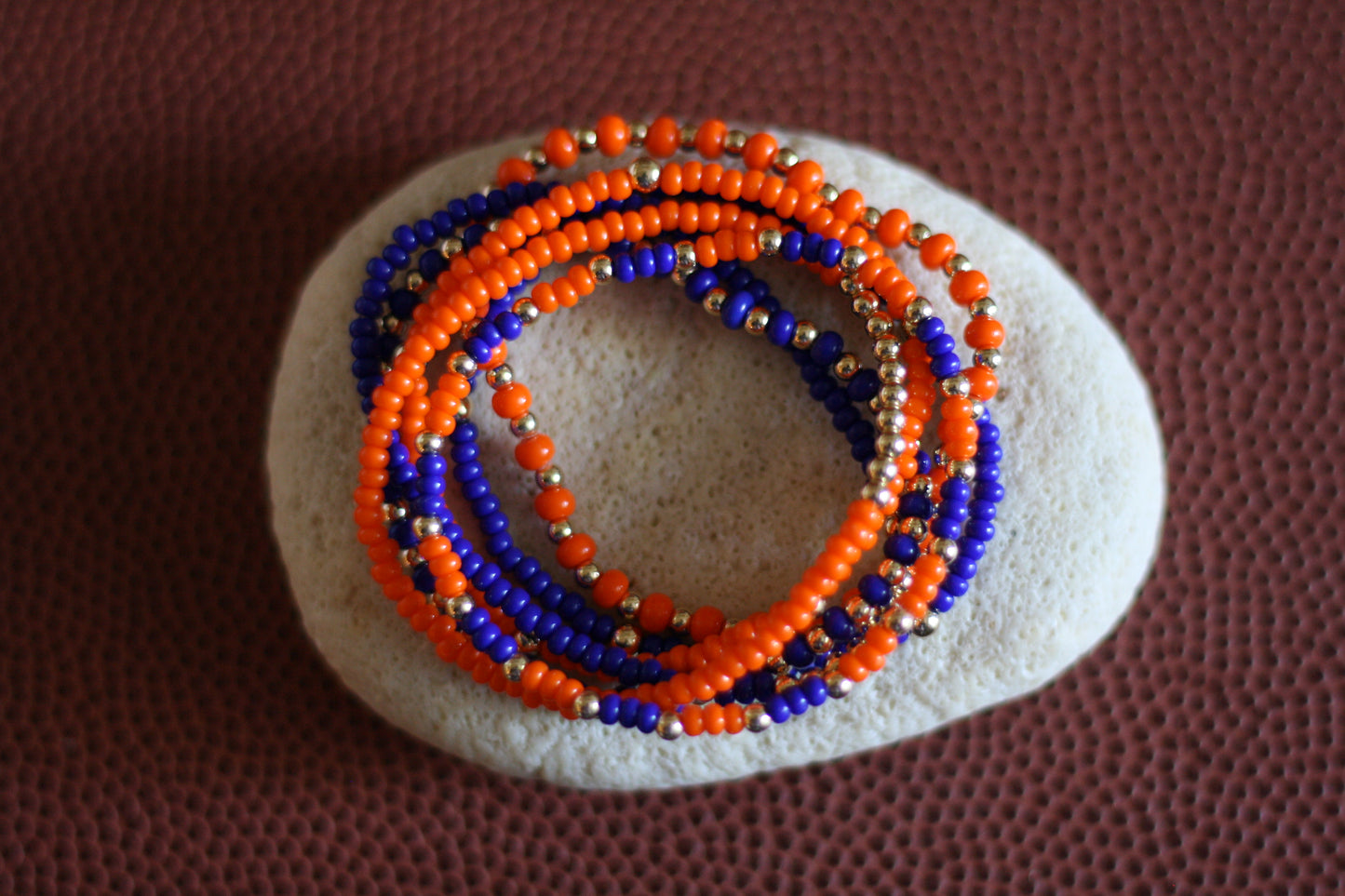 Go Sports Orange & Blue Bracelet Stack (Set of 7)