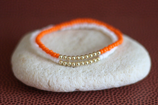 Go Sports Orange & White Bracelet Stack (Set of 2)