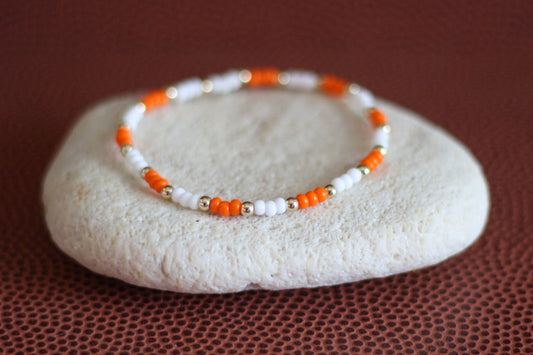 Go Sports Orange & White Checker Bracelet