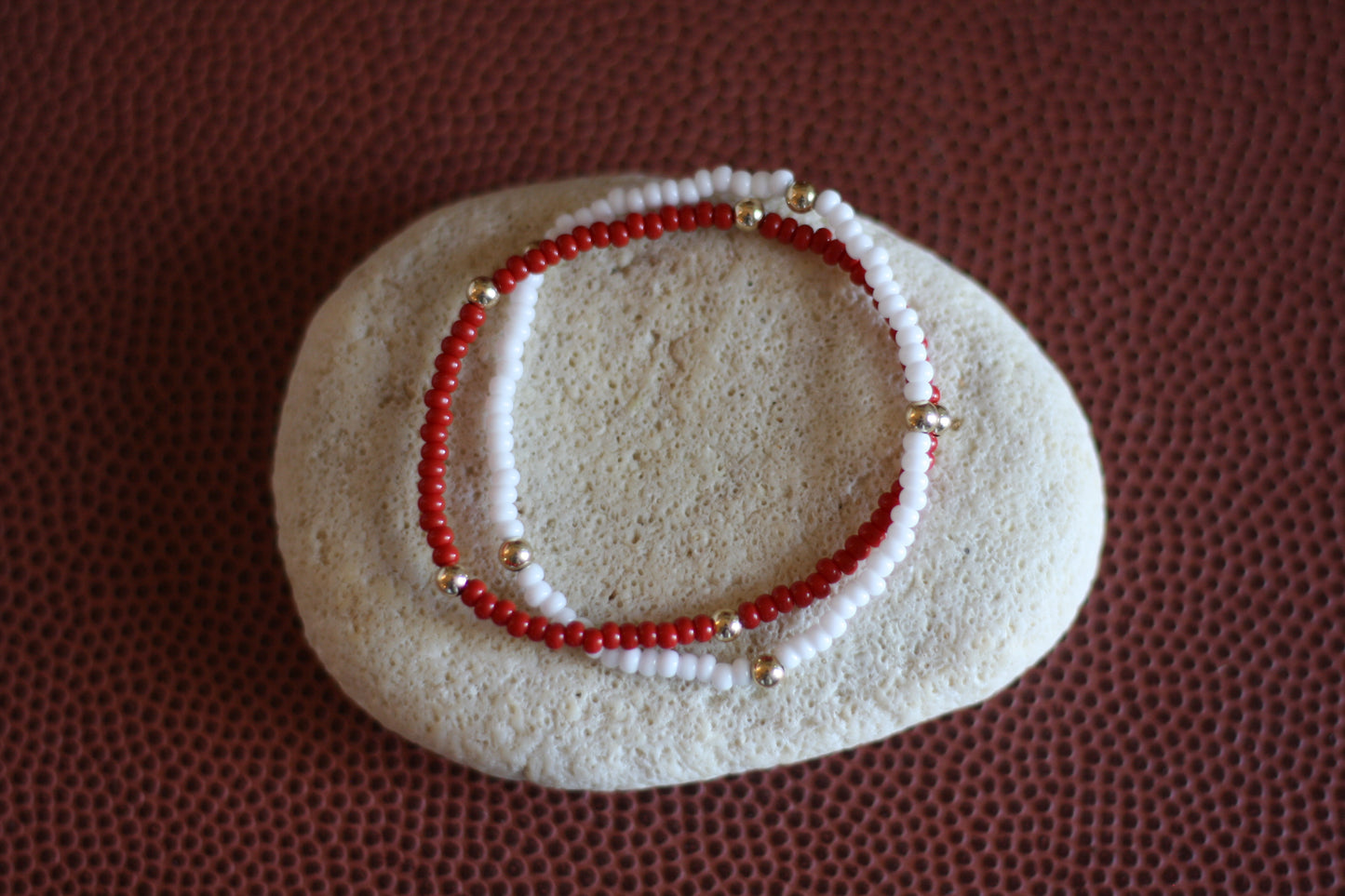 Go Sports Crimson & White Bracelet Stack (Set of 2)