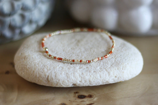 Happy Hour Pumpkin Spice Bracelet, 2mm Gold-Filled & Colorful Beads