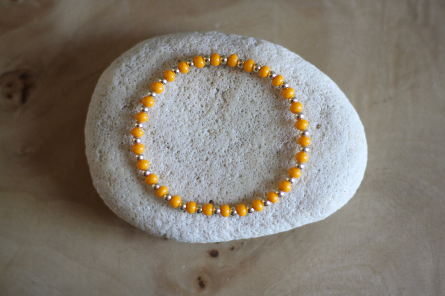 ESB (Emotional Support Beads) Marigold Bracelet, 3mm Gold-Filled & 4mm Colorful Beads